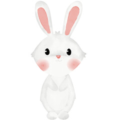 Little bunny watercolor illustration