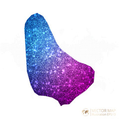 Barbados map in geometric wireframe blue with purple polygonal style gradient graphic on white background. Vector Illustration Eps10.