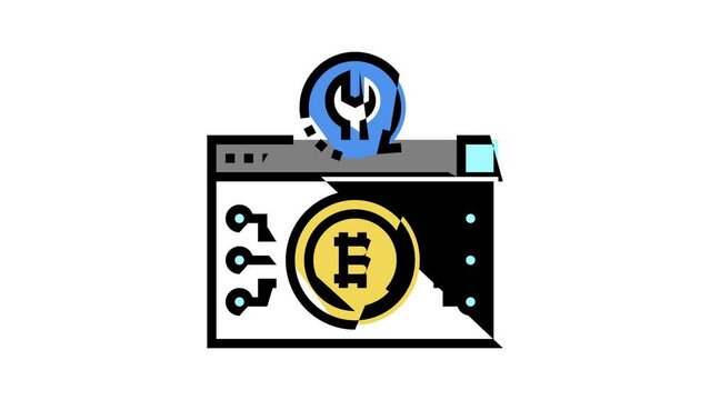 bitcoin recovery services color icon animation