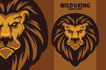 LION MASCOT LOGO VECTOR ILLUSTRATION