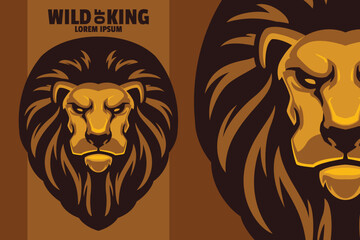 LION MASCOT LOGO VECTOR ILLUSTRATION
