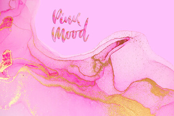 Delicate Pink Artwork Design Template for Greeting Card.
