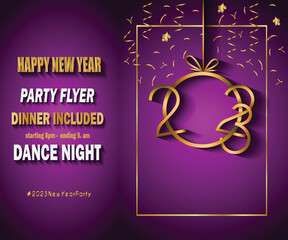 2023 Happy New Year background for your seasonal invitations, festive posters, greetings cards.