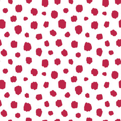 Vector seamless pattern in color of the year 2023 viva magenta with cheetah animal skin