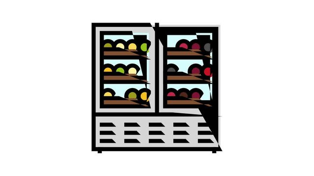 wine refrigerator color icon animation