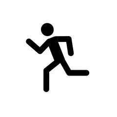 Fototapeta na wymiar stick man running isolated on white background, human figure, pictogram, silhouette