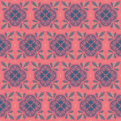 Crystal Floral Seamless Pattern Background Nature Plant Aboriginal Damask Art