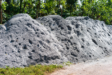 pile of fresh gray asphalt