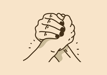 Vintage illustration of friendship hand