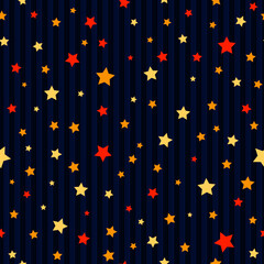 lines and stars. vector seamless pattern. festive illustration. blue repetitive corrugated background. fabric swatch. wrapping paper. continuous design template for textile, greeting card, banner