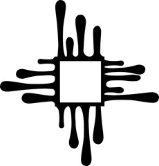 Square shape ink splash vector