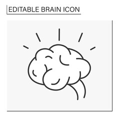  Brain line icon. Healthy brain. Inspiration and knowledge. Brainstorming concept. Isolated vector illustration. Editable stroke
