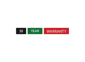 30 years warranty icon isolated on white background. vector illustrator.