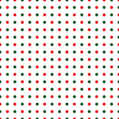 Red and Green Dot seamless pattern, christmas dot, infinite point, clothes, shirts, dresses, paper, gift, white background, Vector background.