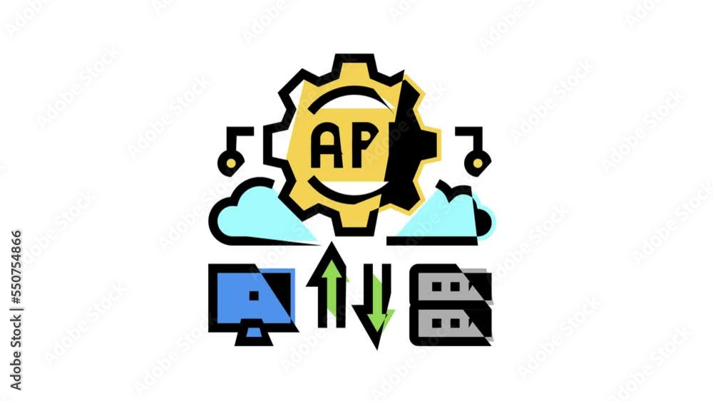 Poster api digital technology color icon animation