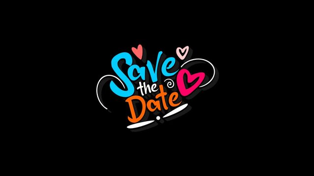 save the date animation footage suitable for wedding, event, celebration. animated text typography, wedding invitation, birthday invitation, event invitation