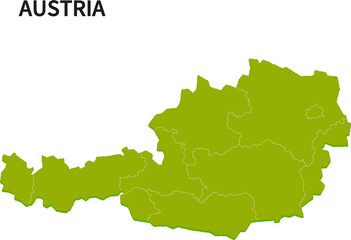 オーストリア/AUSTRIAの地域区分イラスト