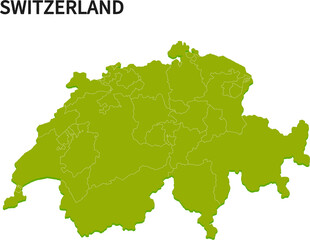スイス/SWITZERLANDの地域区分イラスト