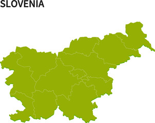 Fototapeta na wymiar スロベニア/SLOVENIAの地域区分イラスト