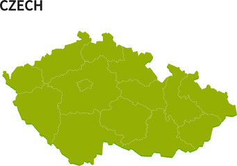 チェコ/CZECHの地域区分イラスト