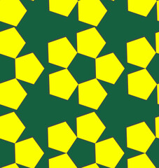 illustration of seamless pattern geometric abstract flower on green background. Design for printing on clothes, tablecloths, napkins, textiles, notebook cover, screensaver background.