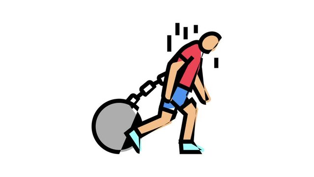weakness health problem color icon animation