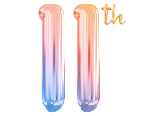 anniversary 11th number gradient 