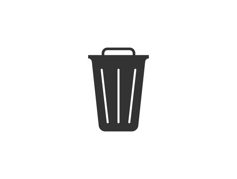 Trash bin or delete icon on white background.