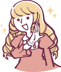 笑顔のお嬢様　イラスト