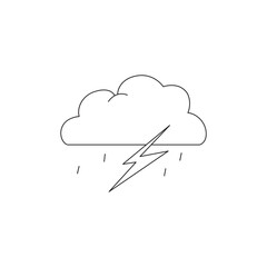 Storm Vector. Weather symbol vector isolated on white background. line art, vector illustration 