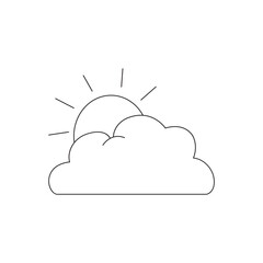 Cloudy Weather Icon vector isolated on white background - weather symbol. 