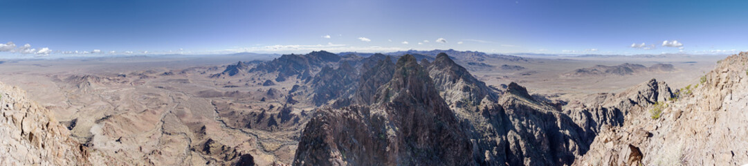 Panorama From The Summit Of Kelbaholt Peak In The Turtle Mountains Of California