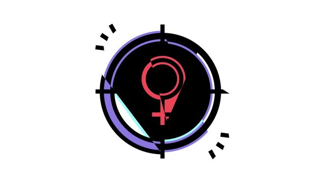 sexism social problem color icon animation