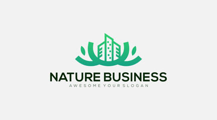 Initial letter U eco Business logo design vector illustration
