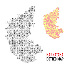 Fototapeta premium Karnataka state modern dotted map