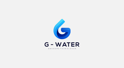 Professional Letter G water drop Logo design icon illustration