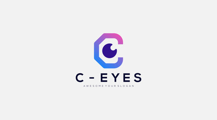 Initial Letter Eye Logo design template illustration
