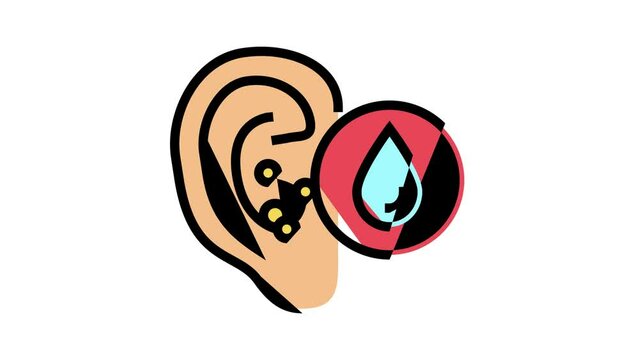 swimmers ear color icon animation