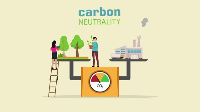 Two people try to doing carbon neutrality