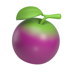 sawo fruit 3d icon