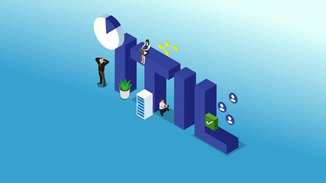 Group of business people with with ITIL text