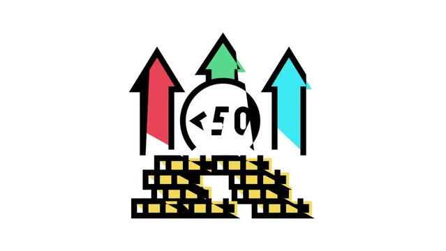 hyperinflation finance color icon animation