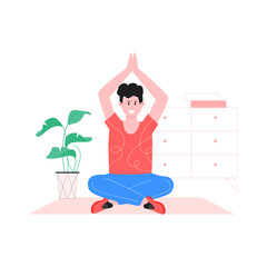 A flat illustration of meditation