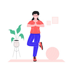 A flat illustration of meditation