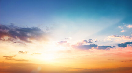 Fototapeta premium Sunset sky as background and clouds.