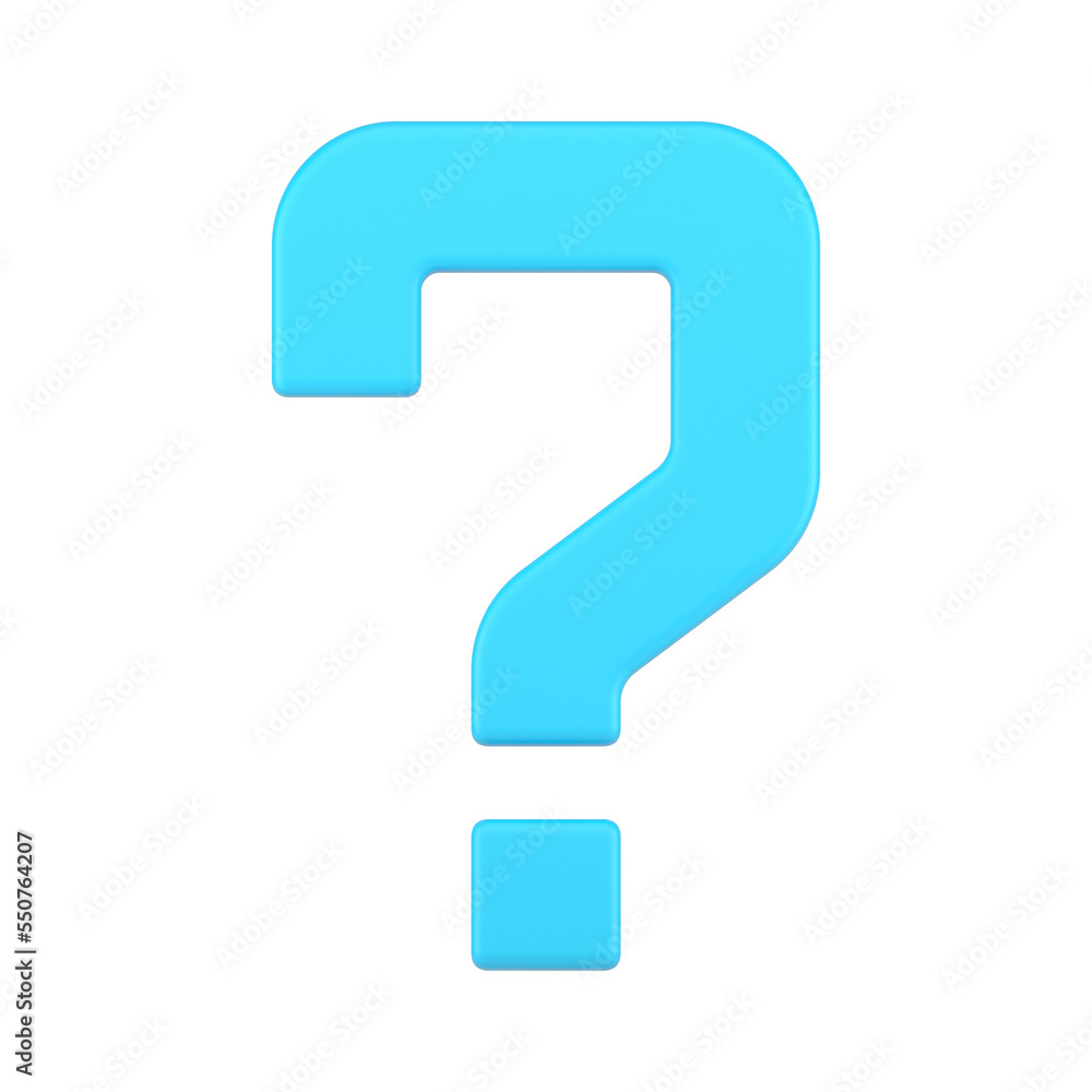 Poster blue question mark confusion faq advice information idea ask communication 3d icon