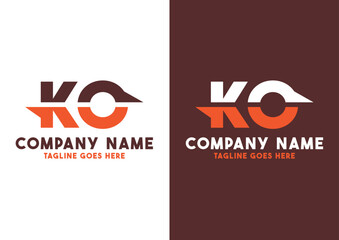Letter KO logo design vector template, KO logo - obrazy, fototapety, plakaty