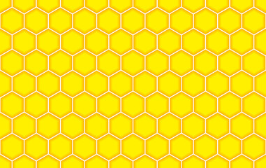 Yellow seamless hexagon geometric pattern. Vector illustration