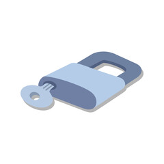 Lock and padlock icon design vector, flat style vector illustrator