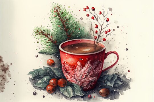 Christmas Hot Chocolate or Coffee Drink with Treats